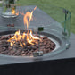 Fire Pit / Focar de lux - Masa de terasa sau gradina cu semineu integrat, pe GPL, model Metropolis 2025, beton + lava