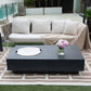 Fire Pit / Focar de lux - Masa de terasa sau gradina cu semineu integrat, pe GPL, model Metropolis 2025, beton + lava